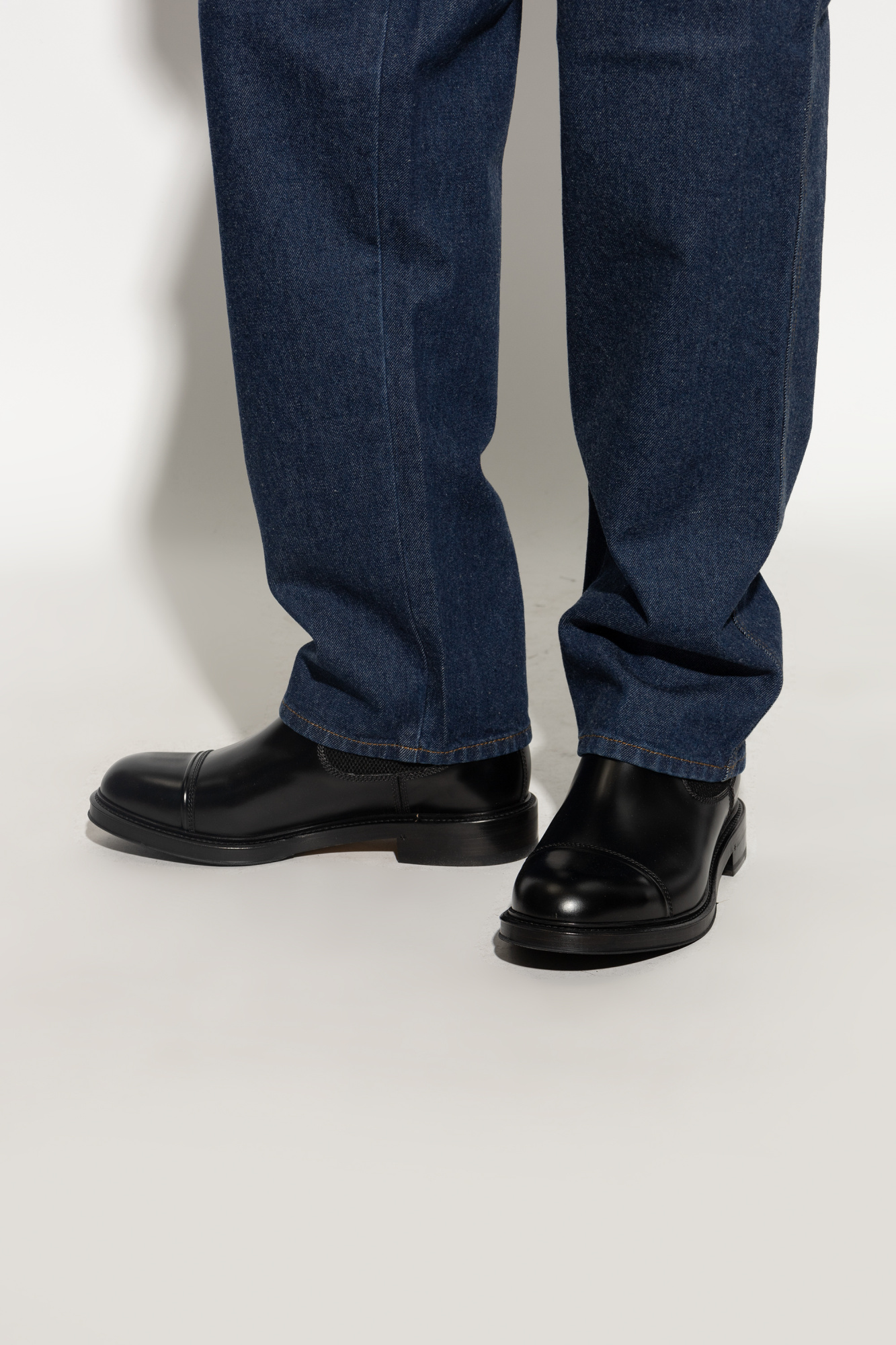 Gucci Leather boots with 'Web' strap | Men's Shoes | Vitkac